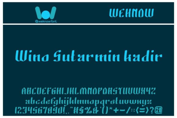 Wino Sutarmin Kadir: A Cool Display Typeface